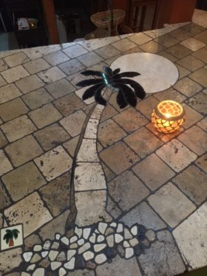 Palm tree tile work