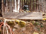 The sign for the stream powered Pelton wheel