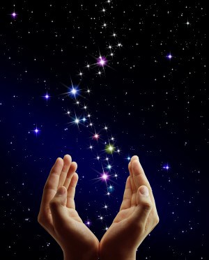 Beautiful hands and the stars