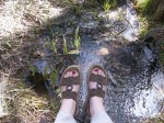 Dangling our feet off the bridge