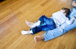 baby on bamboo flooring