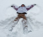 making snow angels