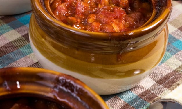 Sweet and Spicy Baked Beans With Spicy Candied Bacon