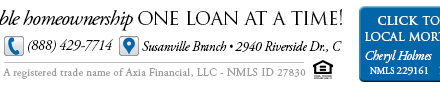 Axia Home Loans, Susanville CA, +1.530.252.1533  USDA, FHA, VA, Refinance, WebDirecting.Biz