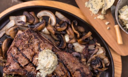 Grilled Rib-Eye Steak With  Bleu Cheese Butter